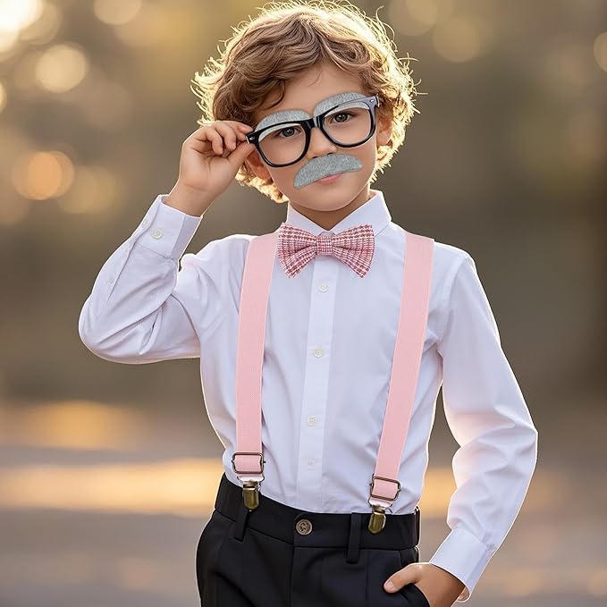 mifengda Boys Suspenders and Bow Tie Set Kids Suspenders and Pre-Tied Bow Tie Adjustable Toddler Baby for Kids Wedding Party - Image 5